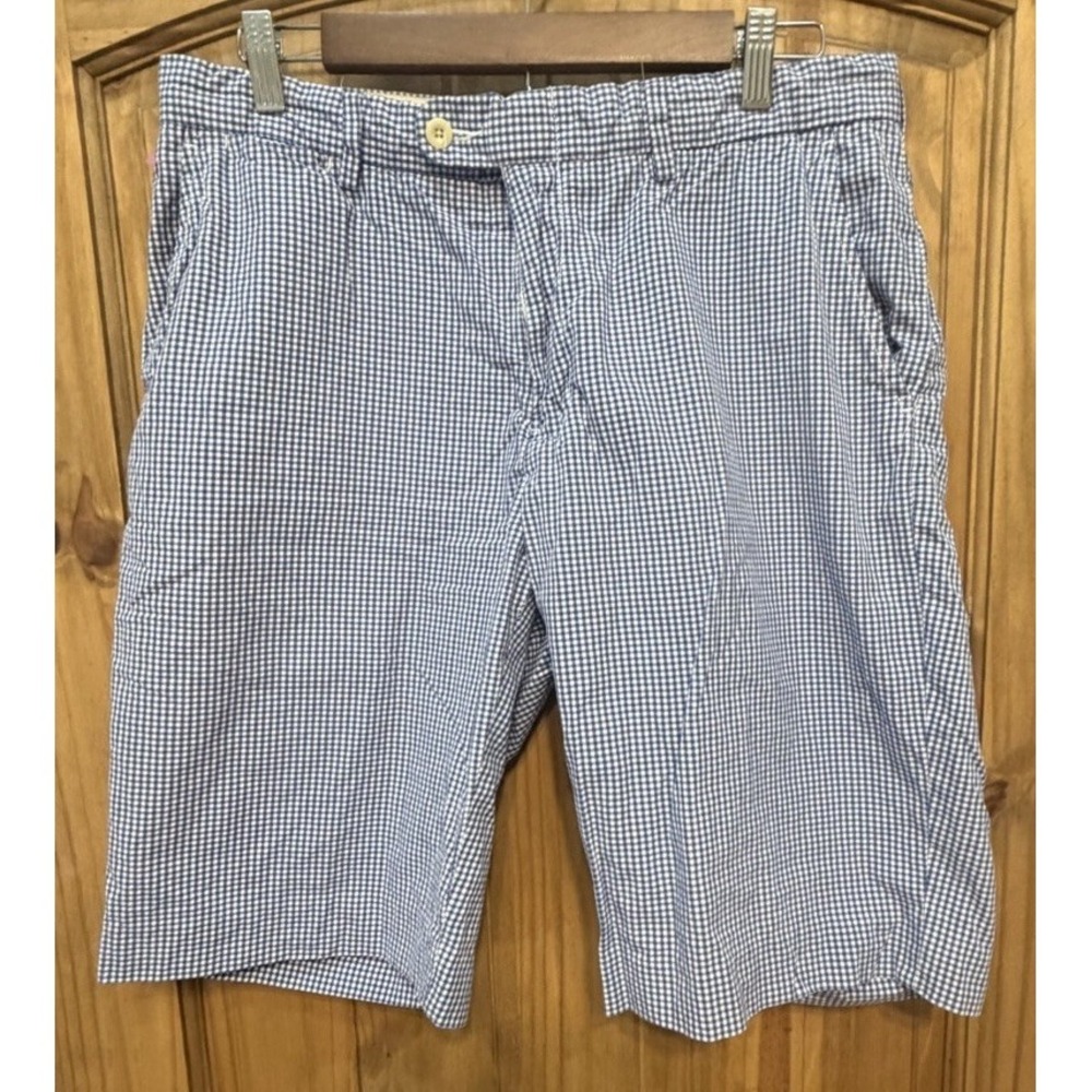 Polo Ralph Lauren Shorts Mens 34 Blue Gingham Preppy Golf Chino Classic